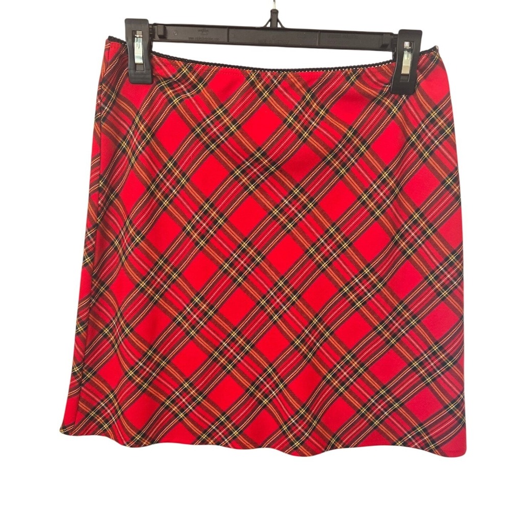 Y2K 90s‎ Red Black Plaid Tartan Mini Skirt Punk Academia Schoolgirl Goth Medium